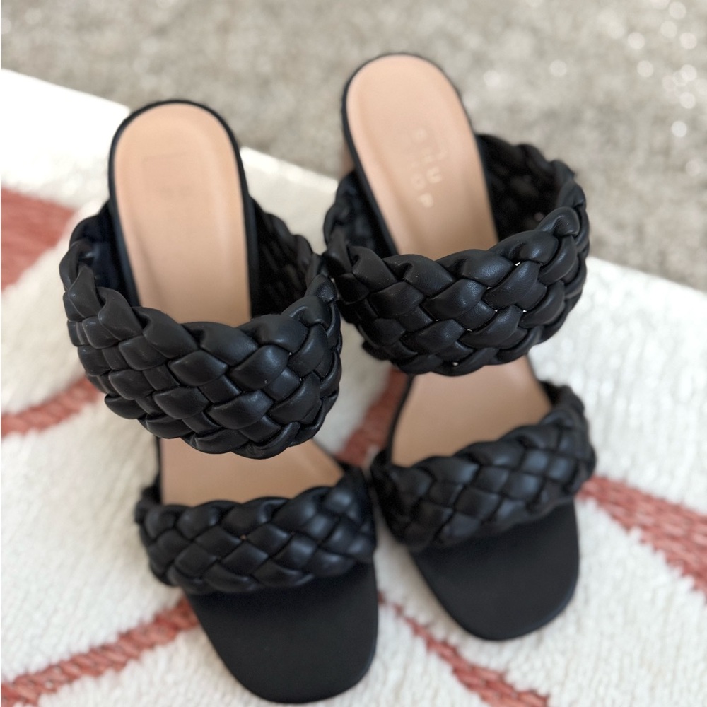 ShuShop Black Braided Mules